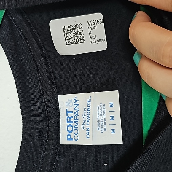 Genius Port & Company Black, Short Sleeve T-Shirt | Men's Medium - Picture 3 of 4